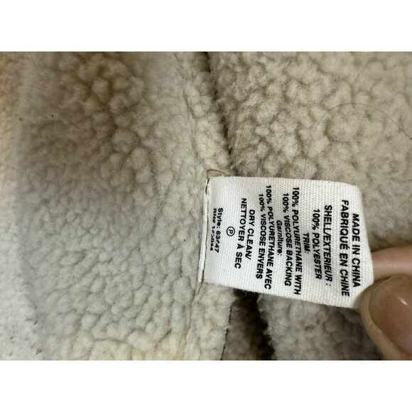 AVEC LES FILLES Coat Worn On TV Eden McCoy Camel Faux Shearling Jacket Moto XS - Picture 14 of 16